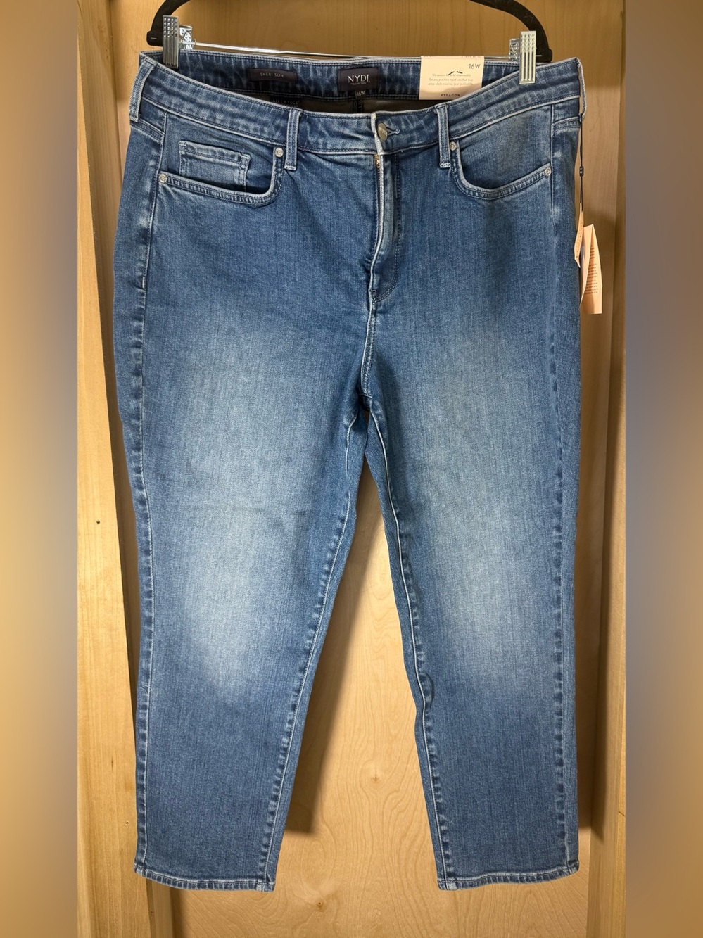 NYDJ Sheri Slim Jeans in Medium Blue Wash Size 16W